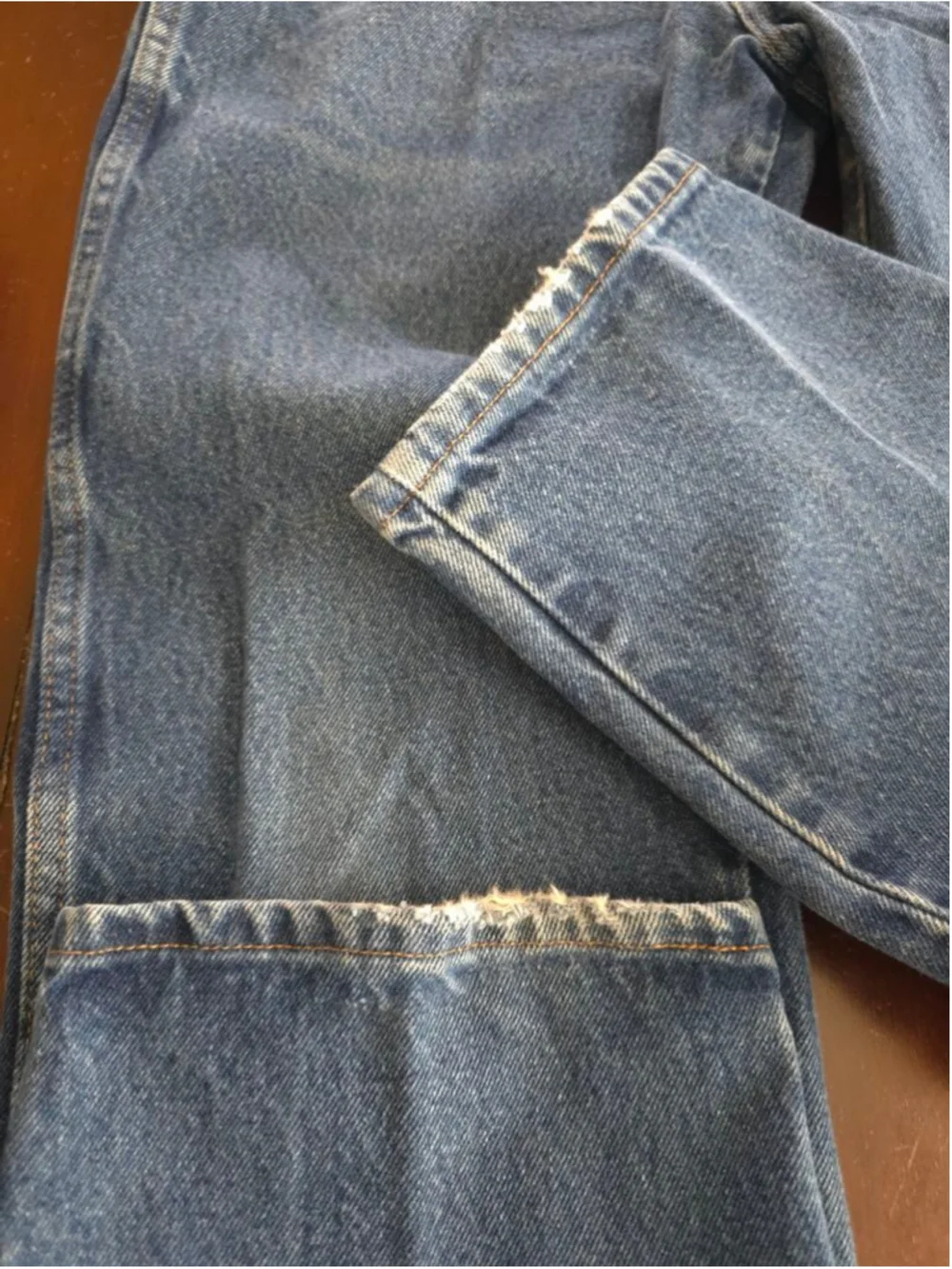 Vintage 90s Men's Rustler Blue Straight Jeans Size 34x32 Grunge Casual